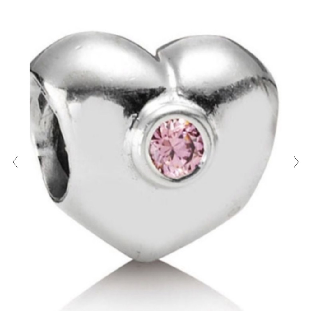 💕3/$70 Pink cz 925 Silver Heart, PANDORA Charm